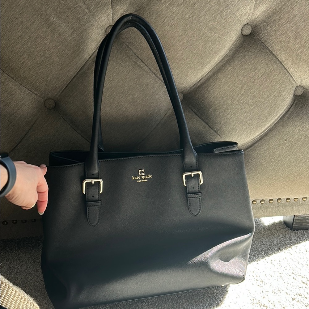 Kate Spade Black Leather Tote Bag